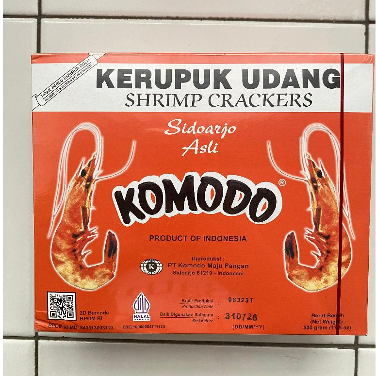 

Kerupuk Udang Komodo Krupuk Shrimp Crackers Kotak Orange 500 Gram Original