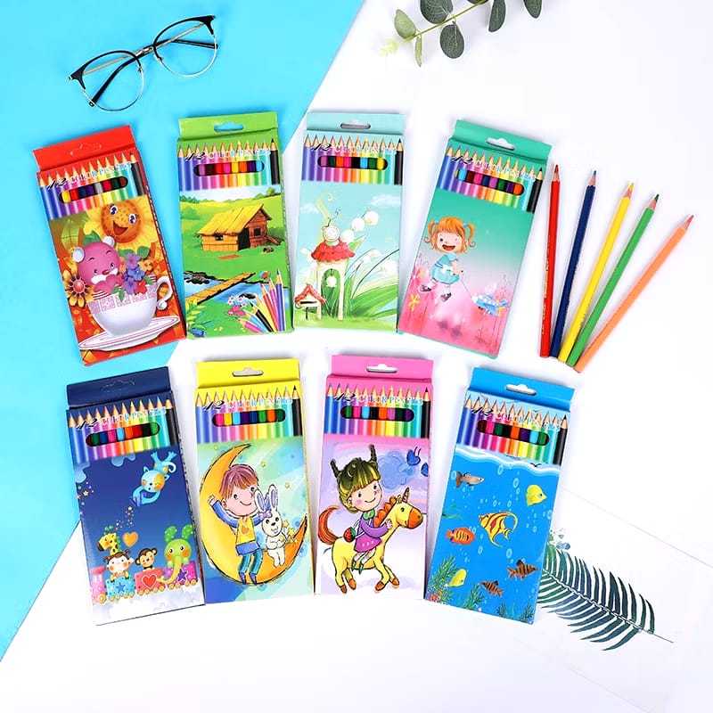 

AB41 Pensil Warna Karakter isi 12pcs Set Pensil Warna isi 12pcs Alat Mewarnai set Pensil Warna Kayu Motif