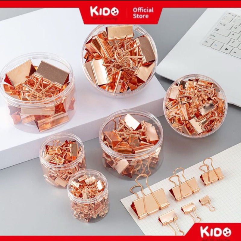 

KIDO Office Binder Clip / Penjepit Kertas Rose Gold Isi 24pcs / 40pcs / 48pcs Stationery