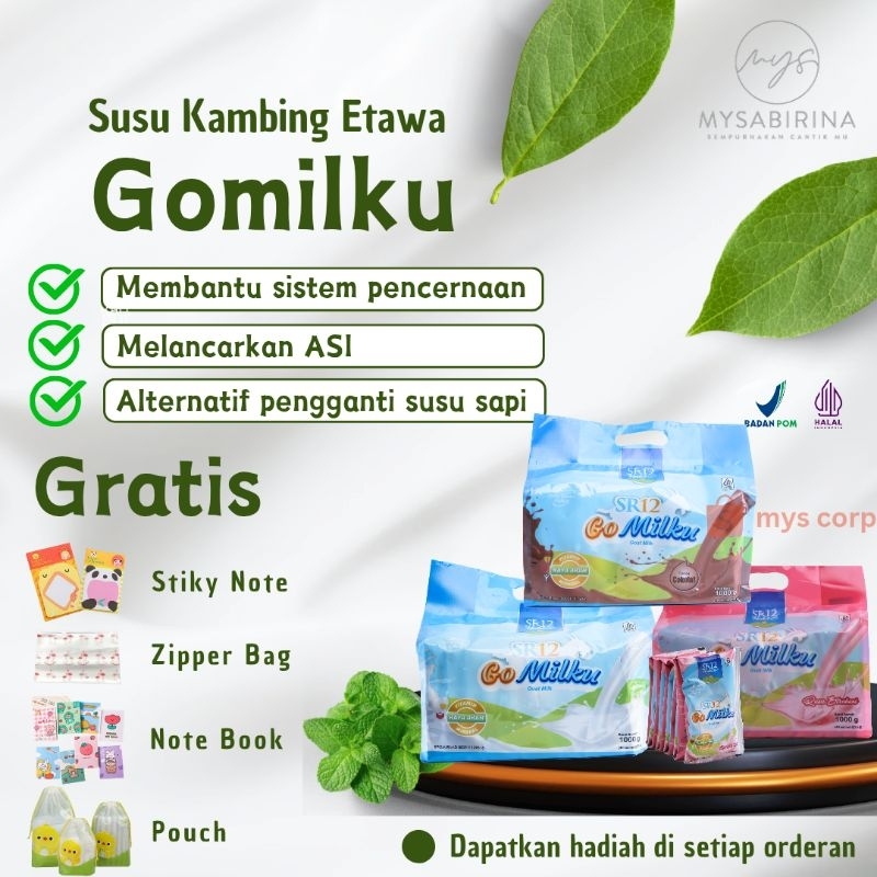 

SR12 GOMILKU SACHET | SUSU KAMBING ETAWA DAUN KELOR,MADU,IKAN GABUS