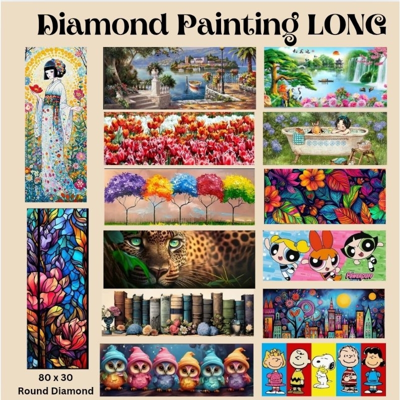 DIAMOND PAINTING LONG - Round 80x30 cm SULAMAN BERLIAN LUKISAN BERLIAN