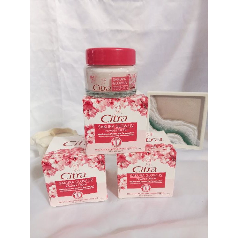 Citra Sakura Glow UV Powder Cream 40 gr, pelembab wajah Citra, Cream Citra sakura