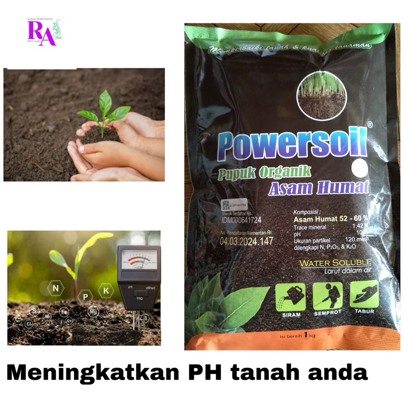 Powersoil Asam Humat 1kg MURAH ,pembenahtanah,obattanahasam