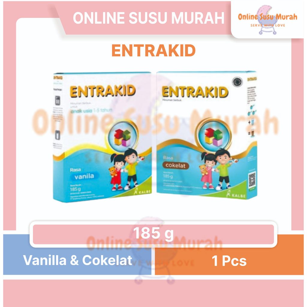 

ENTRAKID VANILA COKLAT 185GR PENAMBAH GIZI ANAK 185 GR TINGGI KALORI SSKD