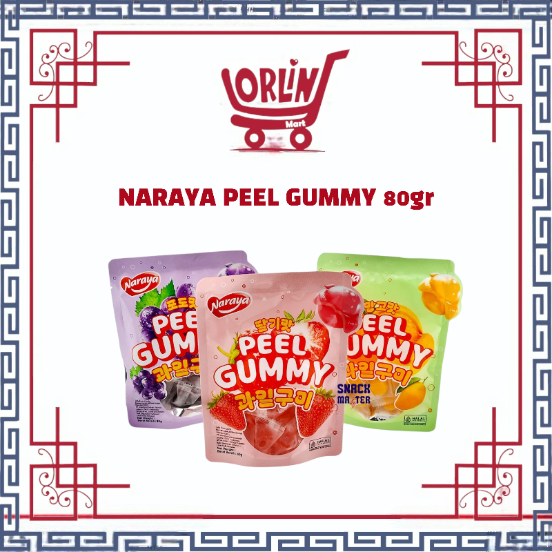 

NARAYA PEEL GUMMY 80gr / NARAYA PEEL GUMMY MANGO / NARAYA PEEL GUMMY STRAWBEERY / NARAYA PEEL GUMMY GRAPE