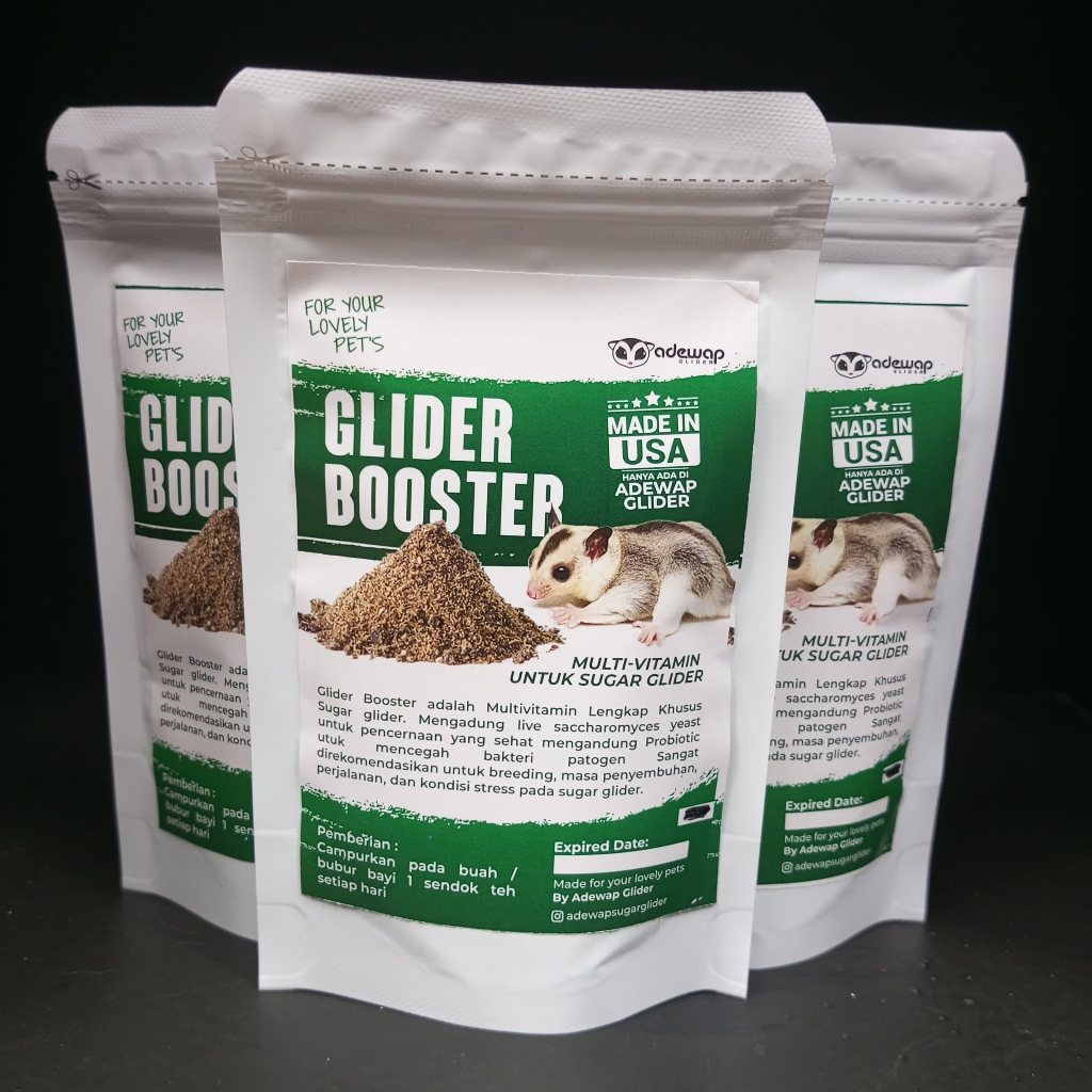 ADEWAP GLIDER Glider Booster Sugar Glider Probiotic & Saccharomyces For Over Grooming - 50 Gr