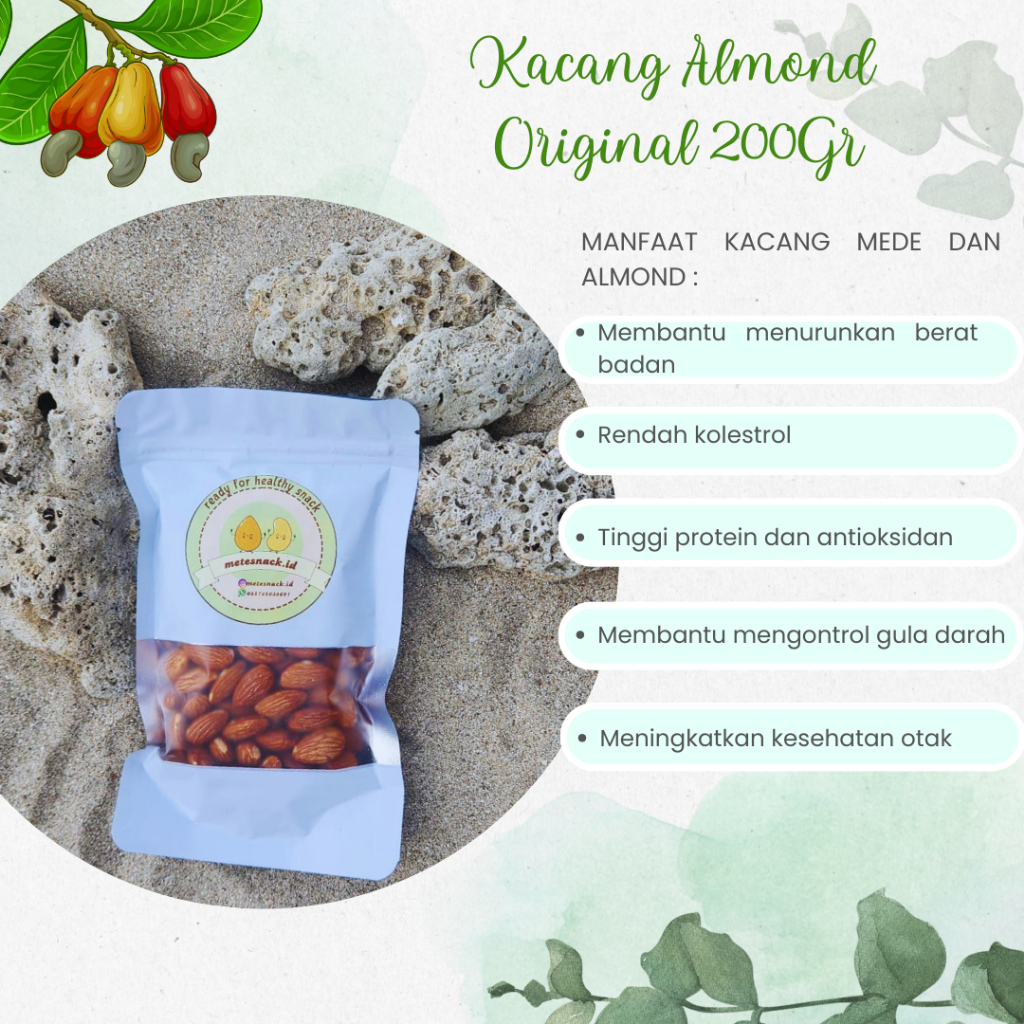 

KACANG ALMOND ORIGINAL 200gr