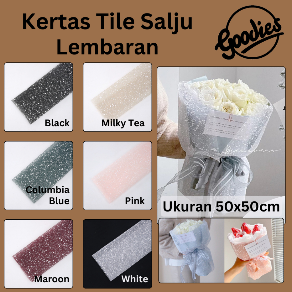 

Kertas Tile Salju Buket Lembaran / Flower Wrapping Snow Kain Tille Pembungkus Bouquet Bunga Cellophane