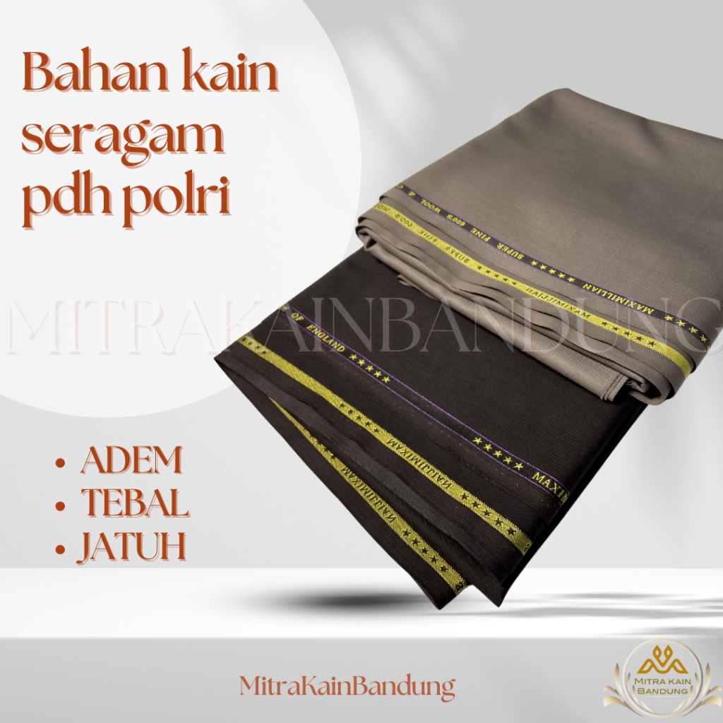 Kain polri/ kain pdh polri/ kain setelan seragam dinas pdh polri wool adem