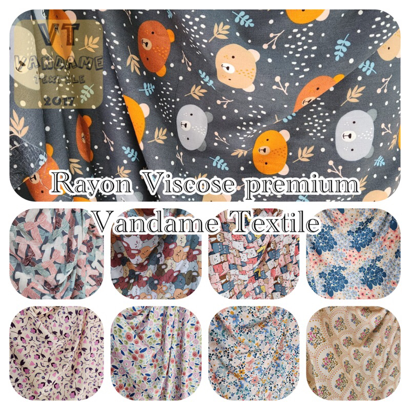 Kain Katun Rayon Viscose Premium | Katun Rayon Motif Terbaru | Katun Rayon Motif Anak Anak | Katun R