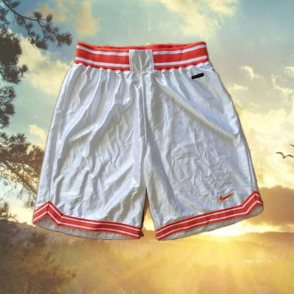 Vintage Nike Team White and Orange Short Pants Celana Original Second Merch Japan Korea Brand Vintag