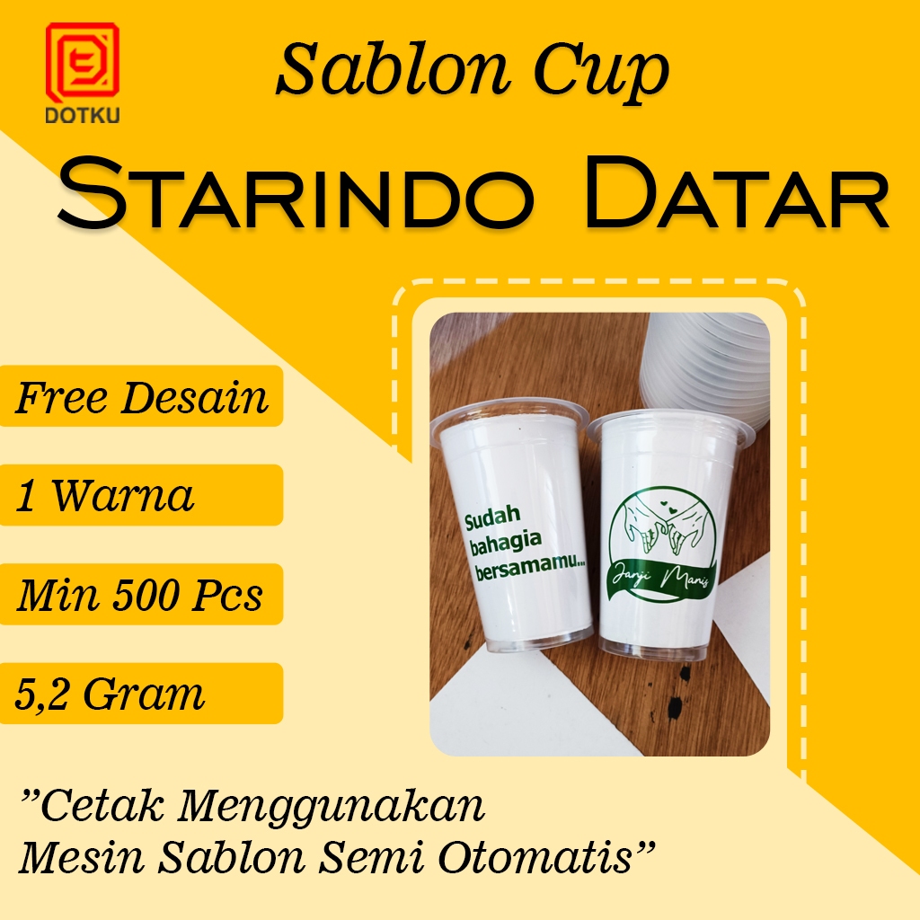 Sablon Cup Datar 12oz/14oz/16oz – Cup Plastik Custom Logo