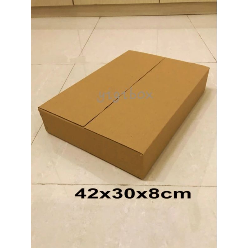 

Kardus Karton Box Ukuran 42x30x8 CM.... ST Single Wall Polos Untuk Packing Souvenir dll