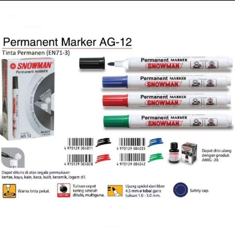 

Spidol Snowman Permanen AG-12