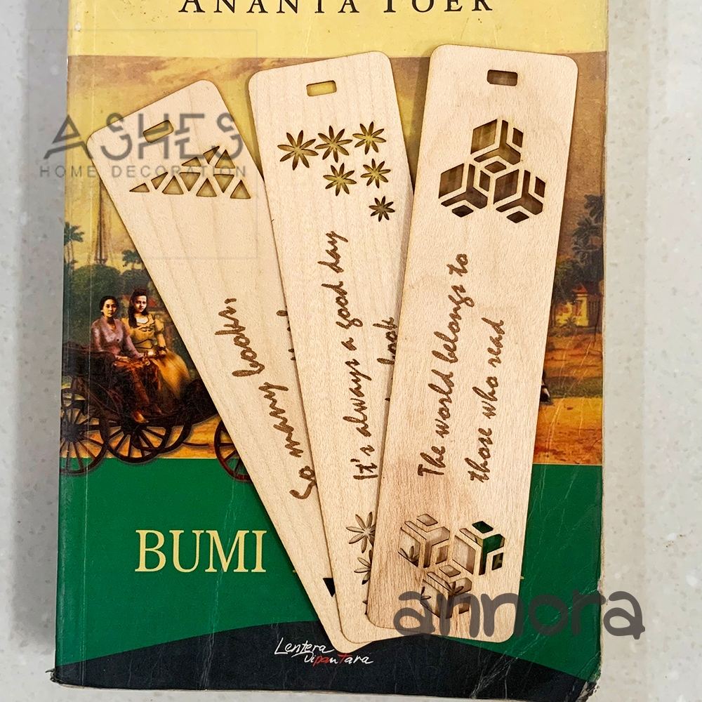 

[Annora] wooden bookmark pembatas halaman buku kayu maple
