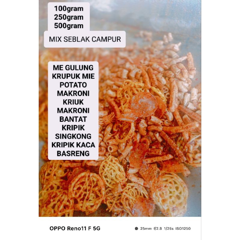 

SEBLAK MIX KRUPUK CAMPUR ISIAN MIE GULUNG KRUPUK MIE POTATO BASRENG Makroni kriuk Makroni Bantat Kripik singkong Kripik kaca