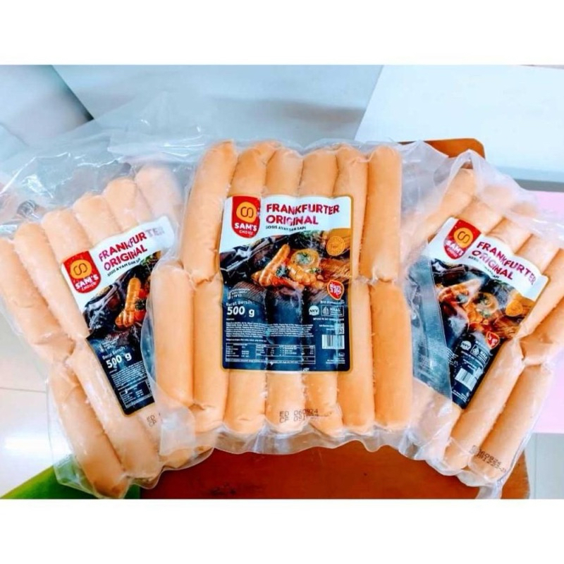 

SOSIS FRANKFURTER AYAM SAPI 500 GR ISI 13 PCS - SAM'S CHOICE