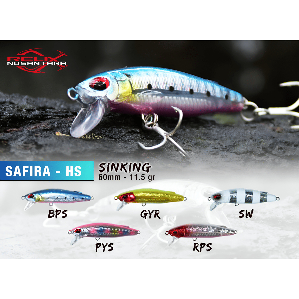 Minnow Safira Minnow Relix Nusantara Minnow Sinking Umpan Pancing Lure Relix