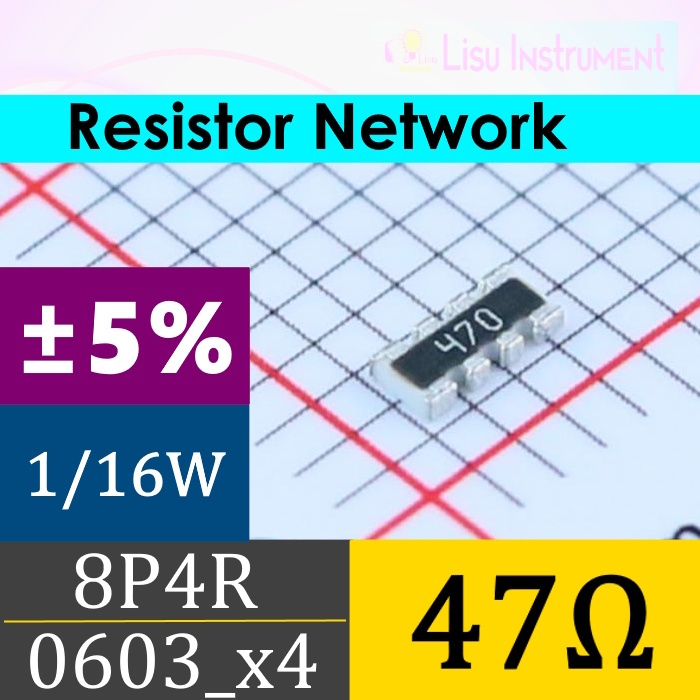 47Ω 0603x4 8P4R ±5% Network Resistor Array 47R 470 SMD 4D03WGJ0470T5E UNI-ROYAL