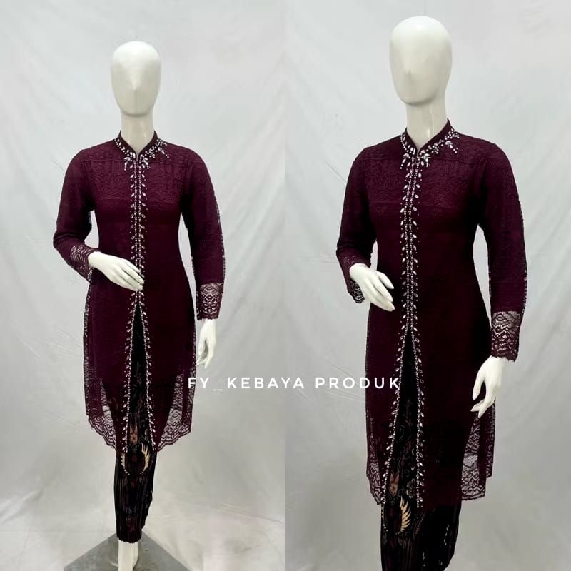 kebaya sanghai brokat Payet/kebaya Payet/kebaya brokat/kebaya model terbaru/kebaya sanghai payet