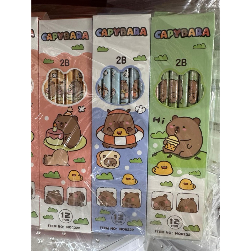 

[COD] 12pcs pensil raut kayu motif capybara