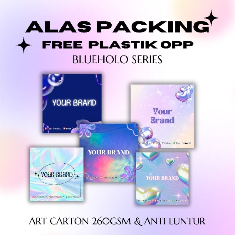 

[FREE PLASTIK] ALAS PACKING BLUE HOLO SERIES ART CARTON 260gsm | KOTAK GELANG CINCIN | Packaging Bracelet Freebies Ring Jewelry Beads Souvenir 5x5 6x6 7x7 8x8 9x9 10x10 11x11