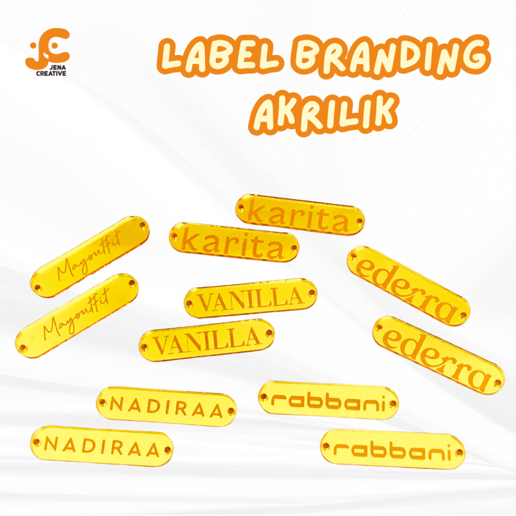 Custom Label Akrilik / Custom Label Brand Akrilik / Label Hijab Akrilik / Fashion