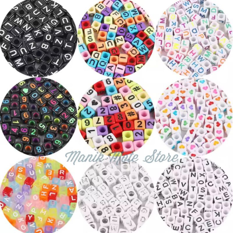 [READY] Manik Mote Huruf Kotak Mote Huruf Alphabet Huruf Vokal AIUEO dan Huruf A Bahan Membuat