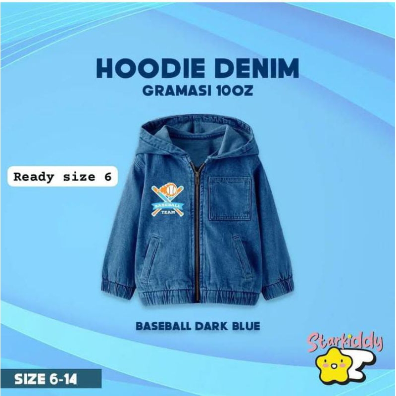 Hoodie denim | jaket hoodie anak | jaket denim anak
