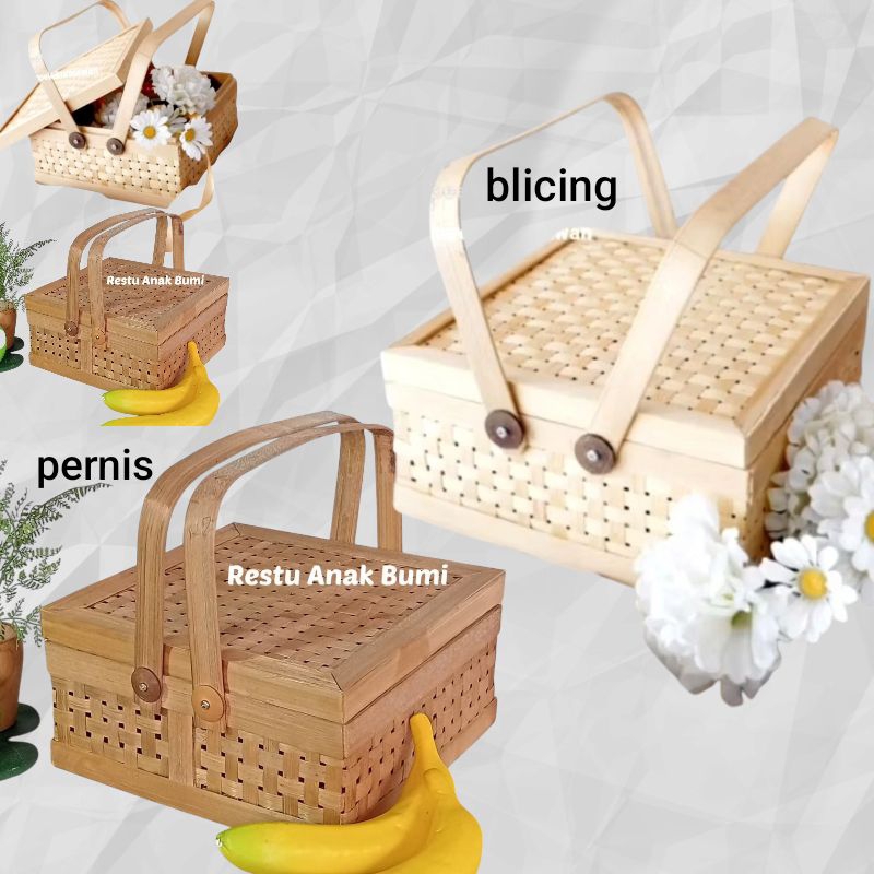 ( R25 ) READY STOK GARANSI  Keranjang  Rantang asap Anyaman Cangking 2 | Hampers | hampers lebaran |