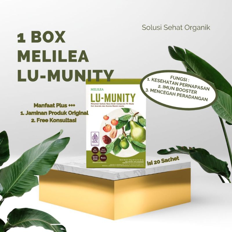 

Melilea Lu-Munity Campuran Minuman Serbuk Rasa Buah Pir Muda, Ceri Acerola, Kurma Merah Jujube, dan Madu