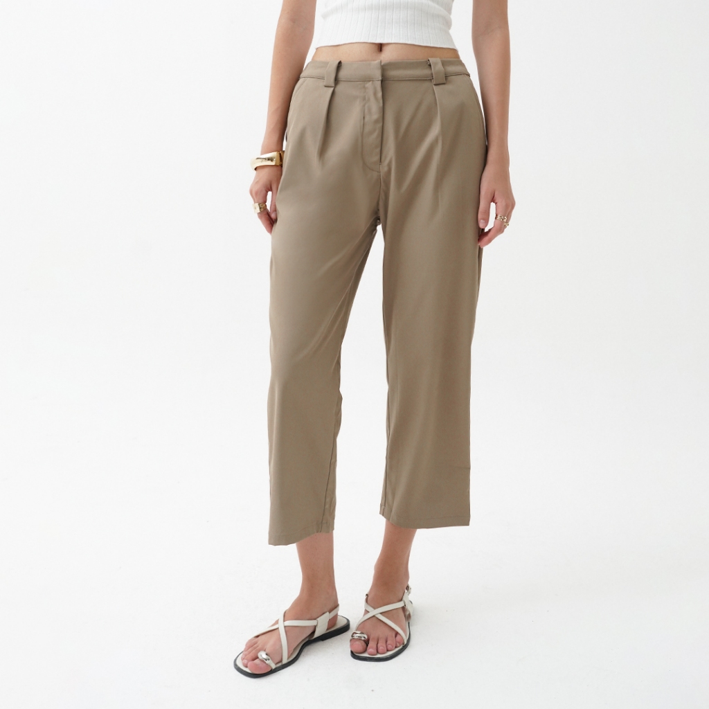Mississippi Darted Trousers Celana Wanita Panjang LIN000575M Cokelat