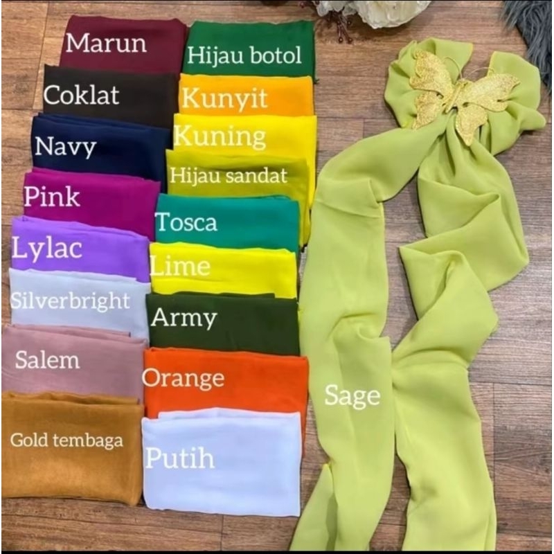 Selendang sifon//selendang bali//selendang kebaya//syal ikat pinggang