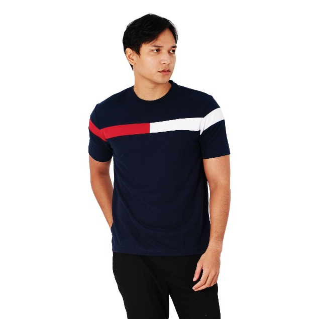 POSHBOY T-Shirt Navy - Kaos Lengan Pendek Pria Kombinasi