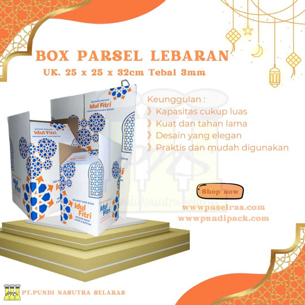

KARDUS PARSEL LEBARAN SEDANG UKURAN 25 X 25 X 32CM / 10 LEMBAR