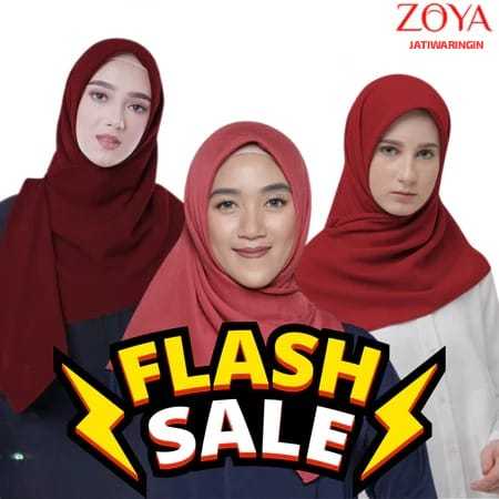 ZOYA Kerudung Casual Plain, Nadir, Sparkling Scarf - Kerudung Jilbab Hijab Segi empat Polos Bahan Vo