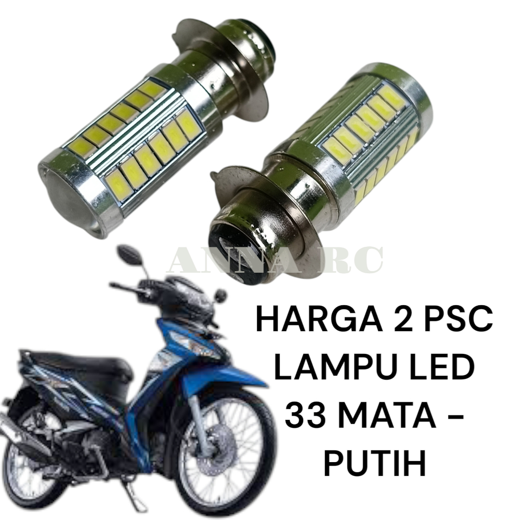 Promo Lampu 2 Psc Lampu Motor depan 33 mata LED cocok semua motor Jupiter Supra Fit Supra x 125 Vari
