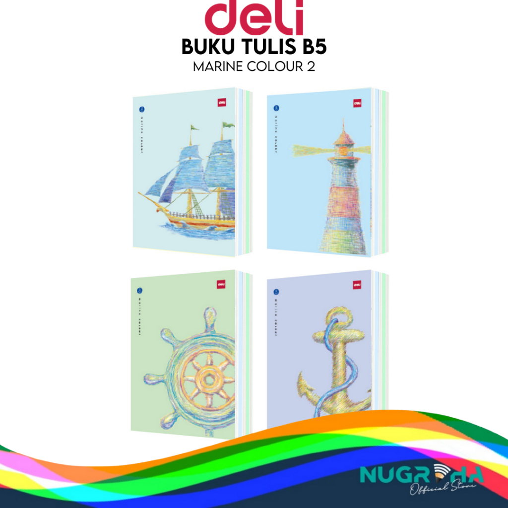 

2025 Buku Tulis Sekolah DELI 42 Lembar – Marine Colour 2