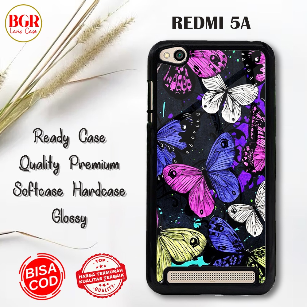 Case Xiaomi Redmi 5A [ ButterFly ] Hardcase Softcase Glossy Casing Xiaomi Redmi 5A Bisa Cod
