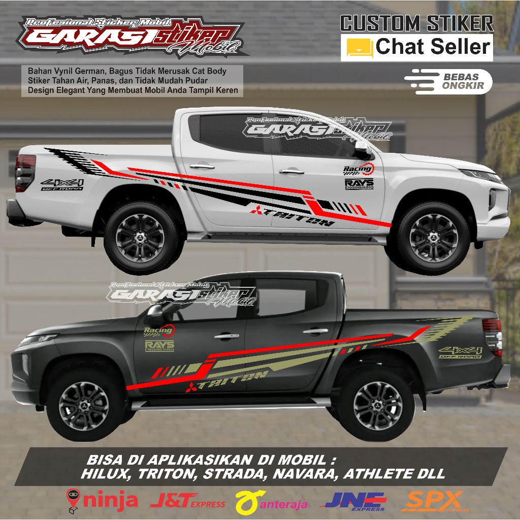 Sticker mobil triton terbaru sticker list terlaris mobil triton stiker mobil triton garasi sticker m