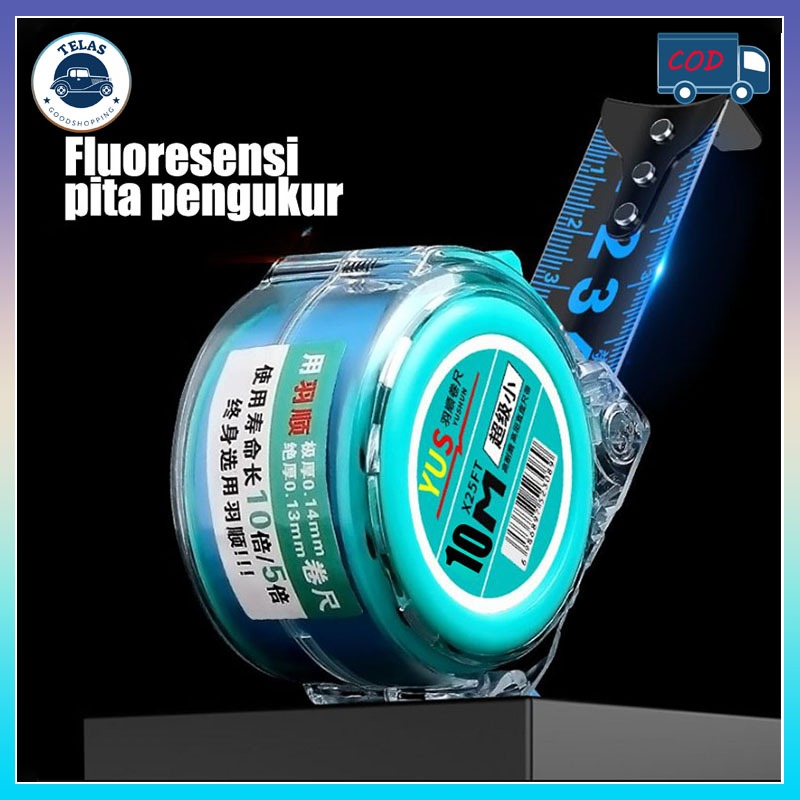 Meteran 10 meter anti karat Steel Measuring Tape Fluorescerous meteran 10 meter anti karat Auto Lock