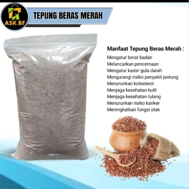 

BUBUK TEPUNG BERAS MERAH MURNI 1KG