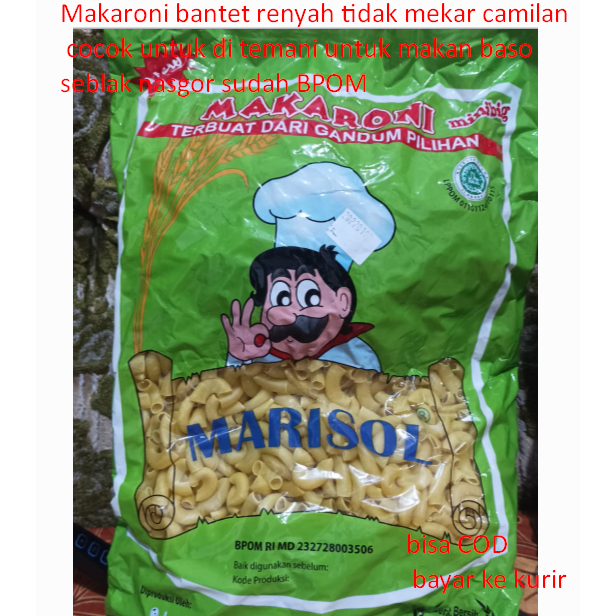 

Makaroni bantet renyah tidak mekar camilan cocok untuk di temani untuk makan baso seblak nasgor sudah BPOM 1 kg