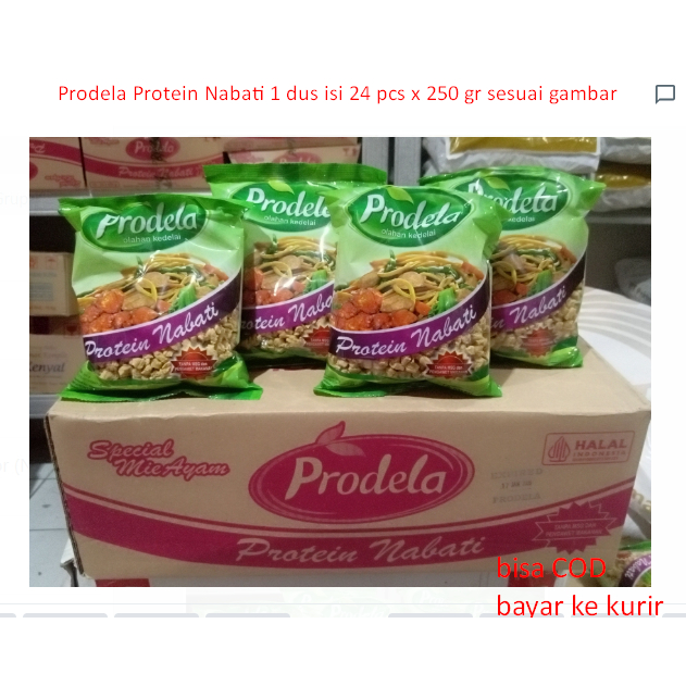 

Prodela Protein Nabati 1 dus isi 24 pcs x 250 gr sesuai gambar