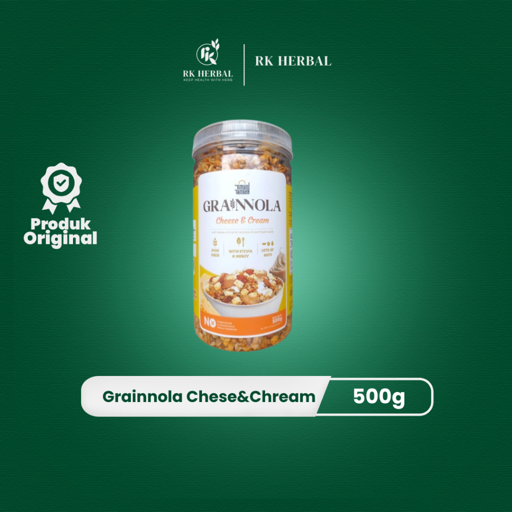 

Granola - Grainnola Cheese & Cream 500 gr Granola Cemilan Sehat Rendah Kalori