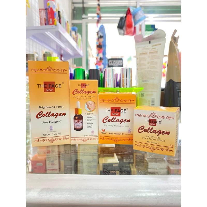 Paket Cream Collagen Krim Collagen The Face Ori BPOM INDONESIA Lengkap 5 in 1 (Cream Siang , Cream M