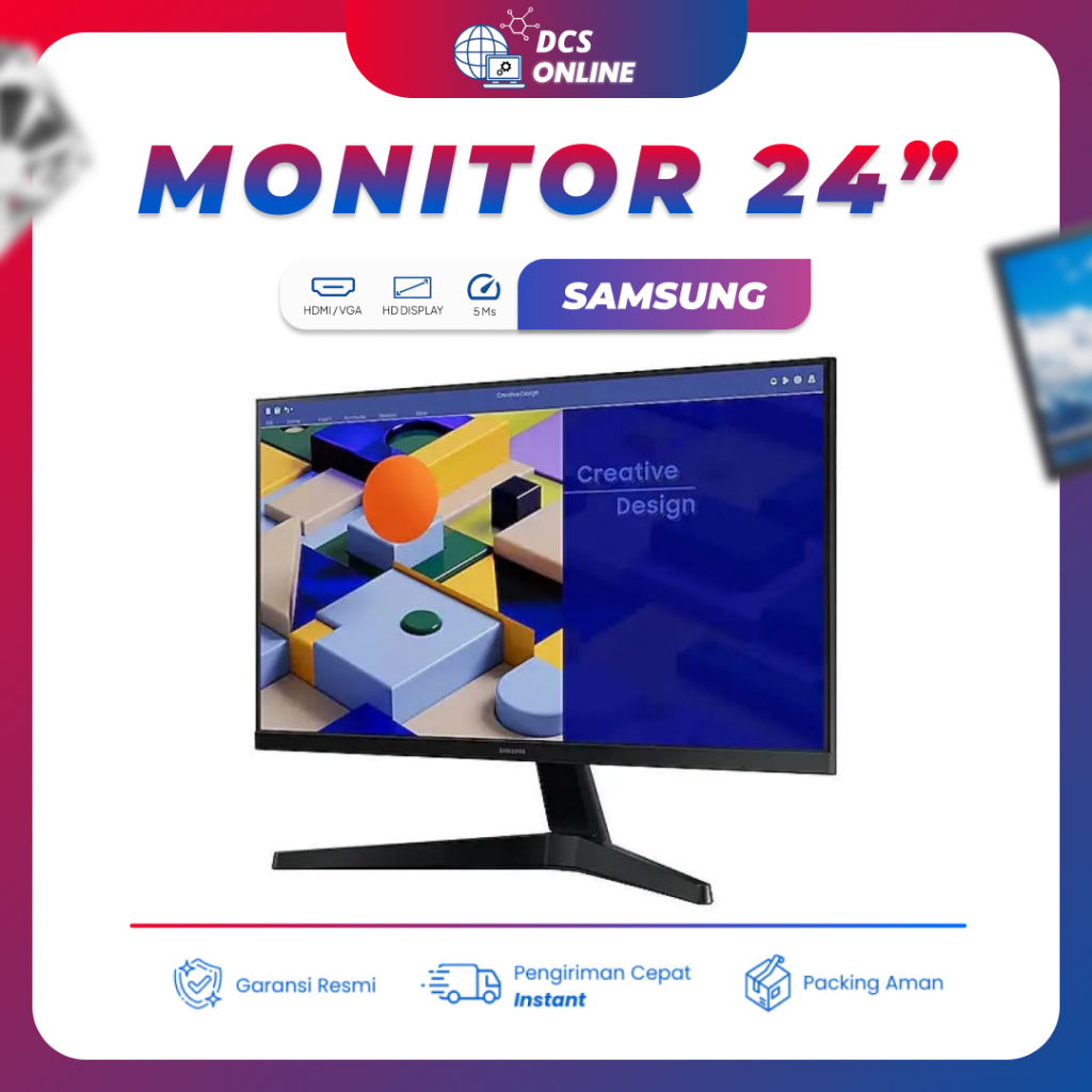 LED Monitor Samsung LS24C310  FHD 24" Inch 75 Hz
