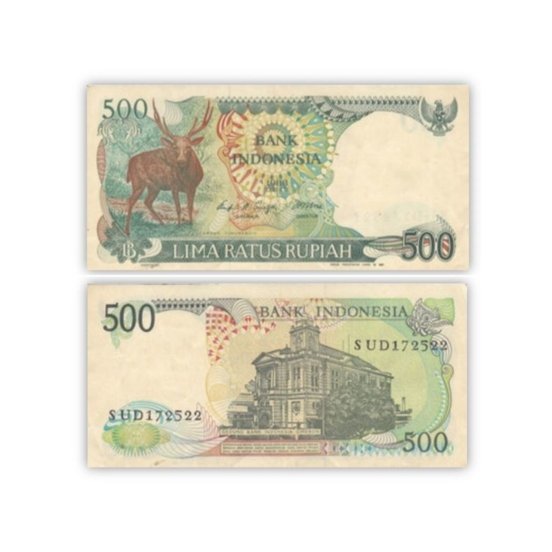 UANG KUNO 500 RUPIAH SERI RUSA TH 1988