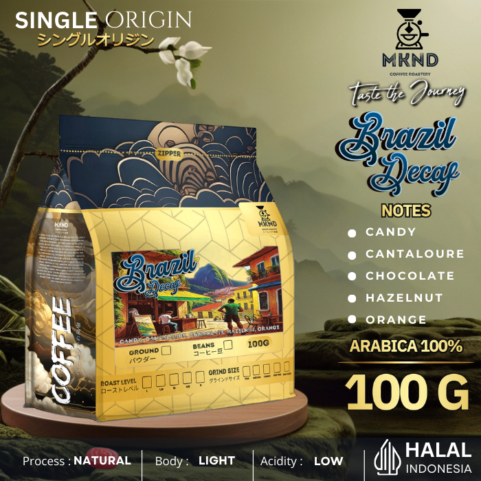 

MKND COFFEE ROASTERY - Biji Kopi Arabika Brazil Decaf 100gr | Decaf | Roast Beans | Bubuk Kopi