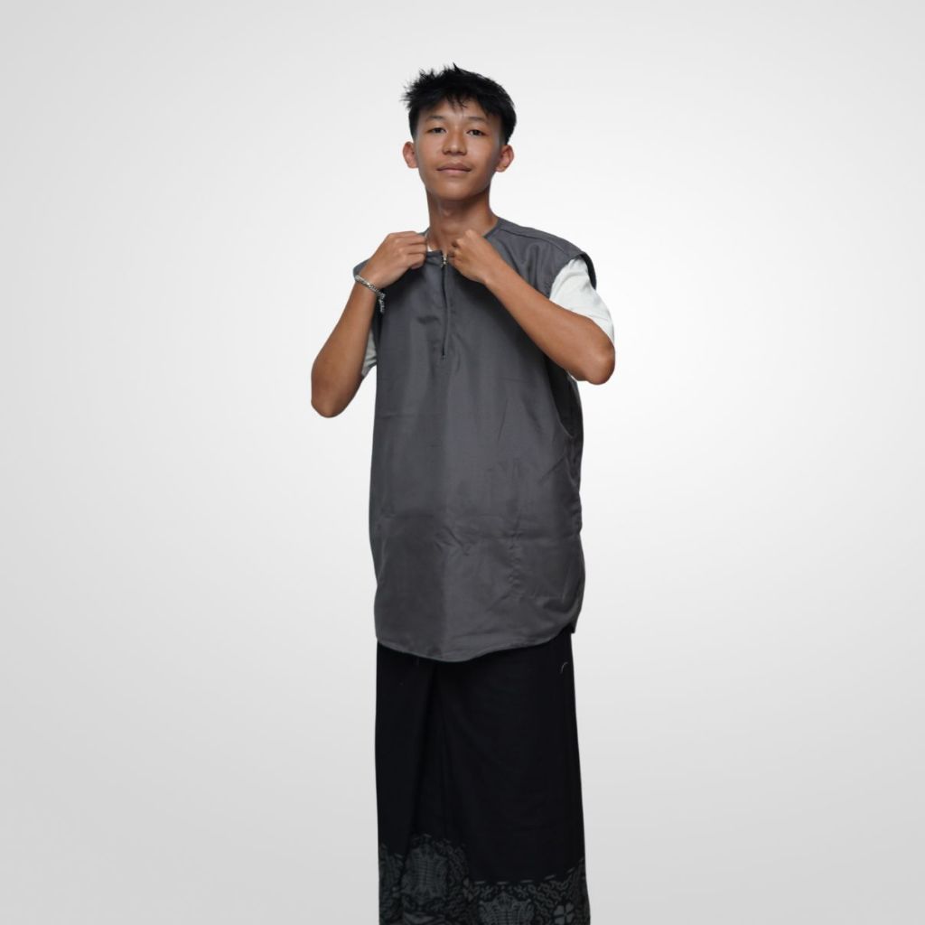 ZAISA Rompi Sholat Pria Dewasa Bahan Kaos Oblong Jumbo Rompi Shalat Terbaru 2025